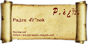 Pajzs Énok névjegykártya